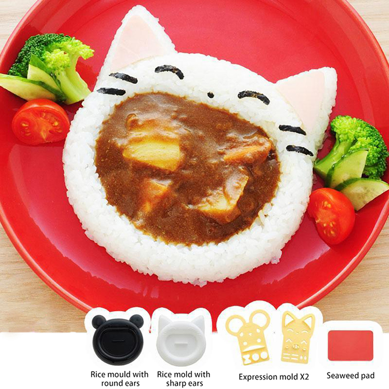 Kitchen Hanging Gadgets - 1ชิ้นแม่พิมพ์ข้าวซูชิโนริสำหรับตกแต่งตัวการ์ตูนหมีแมวน่ารักตัดเบนโตะเครื่องมือทำแซนวิชอุปกรณ์ DIY สำหรับห้องครัว