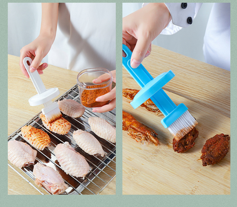 Kitchen Gadgets Store - ชุดแปรงน้ํามันซิลิโคนทนอุณหภูมิสูงและสามารถจัดเก็บได้สําหรับห้องครัวทําอาหารบาร์บีคิวซอส Basting Baking Gadgets เครื่องมือบาร์บีคิว
