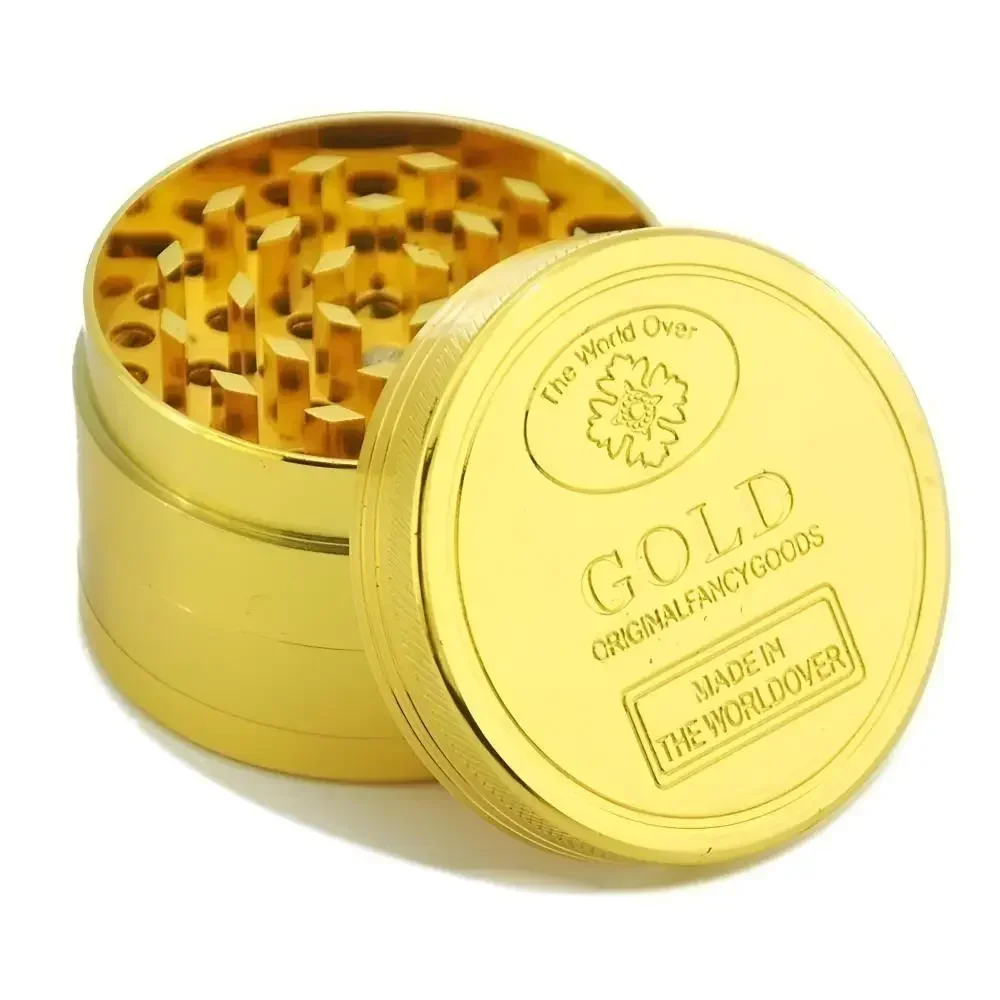 Kitchen Gadgets Gold - เครื่องบดสมุนไพร 3/4 ชิ้นส่วนโลหะผสมสังกะสี 40 มม.ยาสูบCrusher 1.57