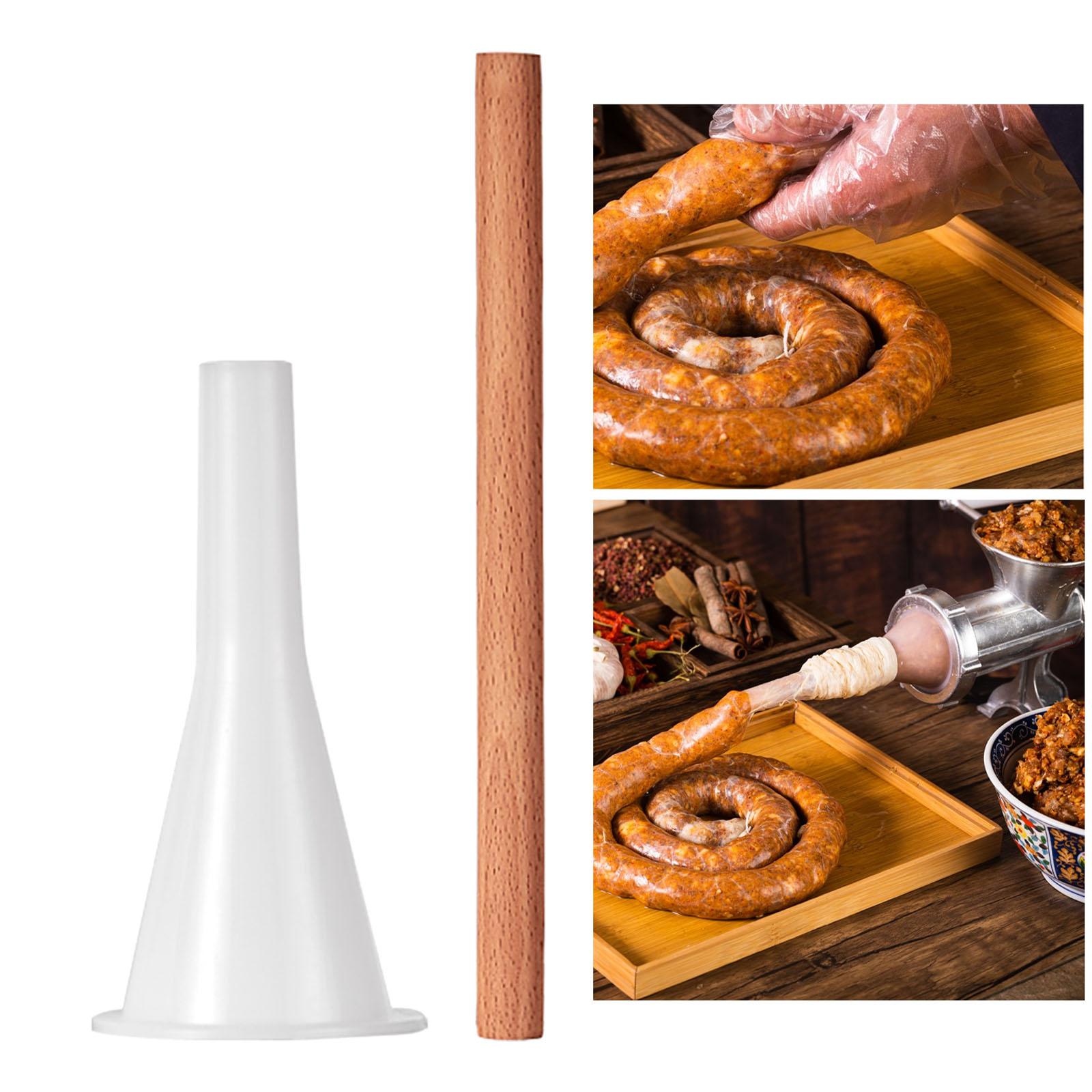 Kitchen Gadgets Store - อุปกรณ์ครัวสำหรับยัดไส้กรอกพร้อมแกนไม้สำหรับใช้ในบ้าน ร้านค้า และการเดินทาง