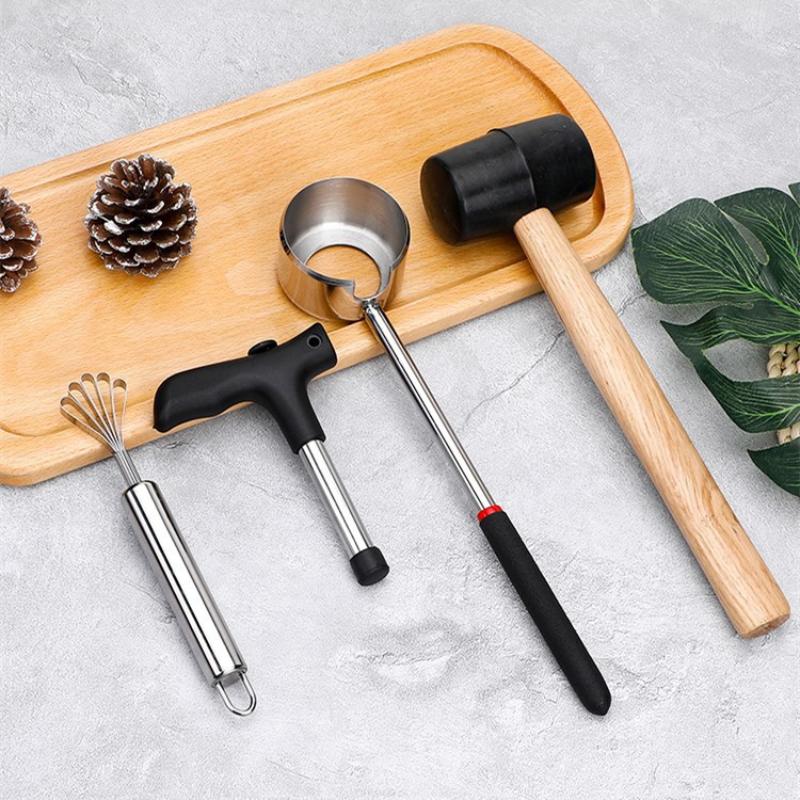 Kitchen Hand Gadgets - ที่เปิดมะพร้าวแบบค้อน อุปกรณ์ครัวสำหรับน้ำมะพร้าวสด เครื่องมือเปิดมะพร้าว ที่เจาะรูมะพร้าวแบบสองหัว ใช้งานได้สองแบบ