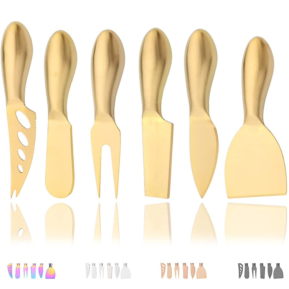 Kitchen Gadgets Gold - 6 ชิ้น Matte Gold Mini มีดส้อม