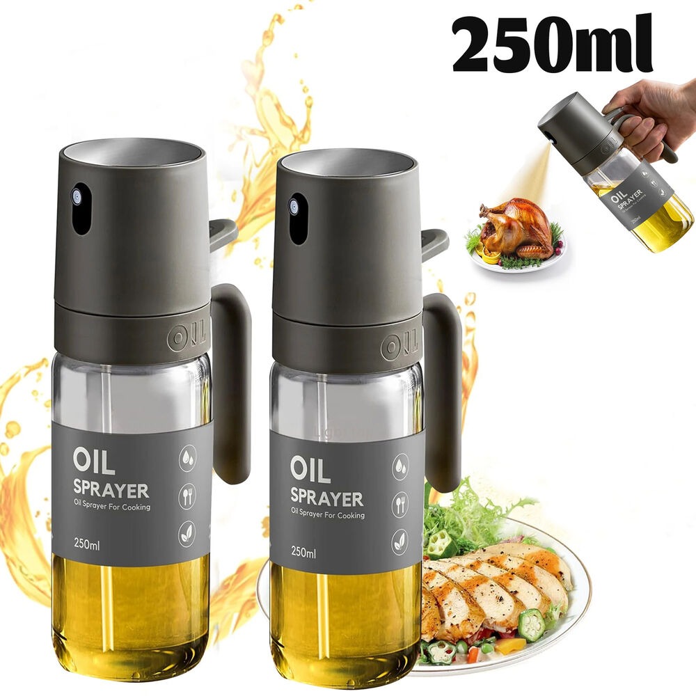 Kitchen Gadgets Air Fryer - ขวดสเปรย์น้ำมัน 250 มล., แก้วโบโรซิลิเกตคุณภาพสูง ปลอดสาร BPA,
