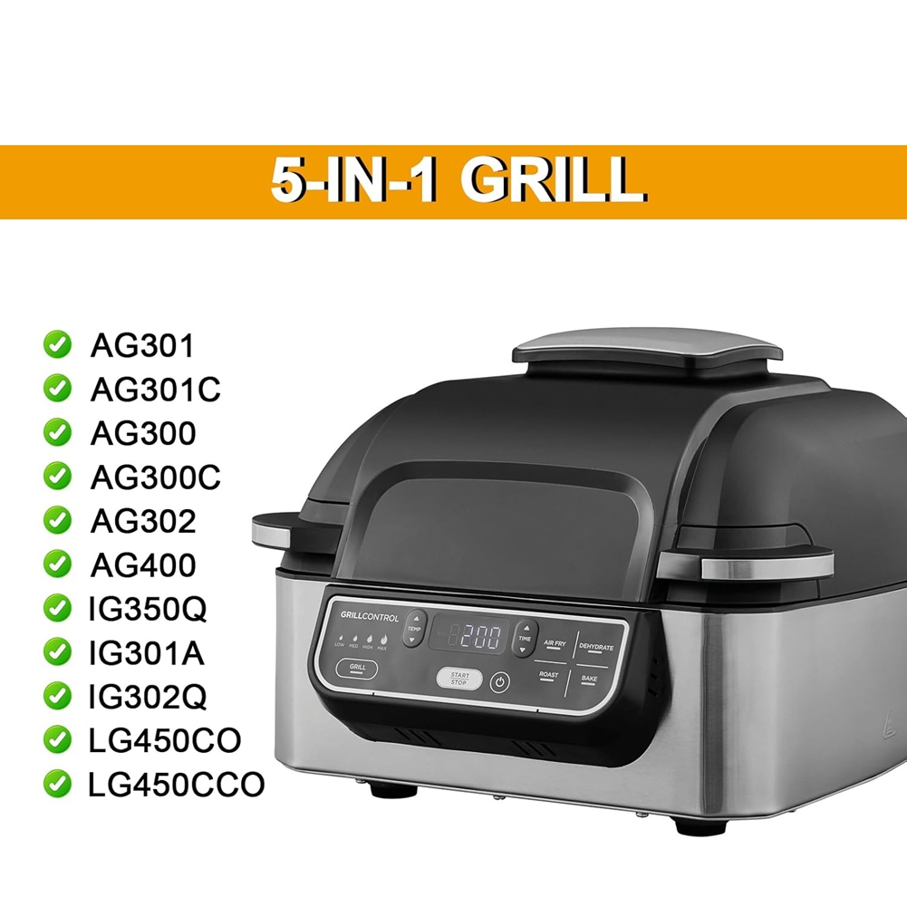Ninja Air Fryer Af101 - M02K-แผ่นกันกระเด็นสแตนเลสและตะแกรงย่างสำหรับนินจาฟู้ดดี้ 5-อิน-1 อะไหล่ย่าง AG301,AG400 AG300,IG350Q