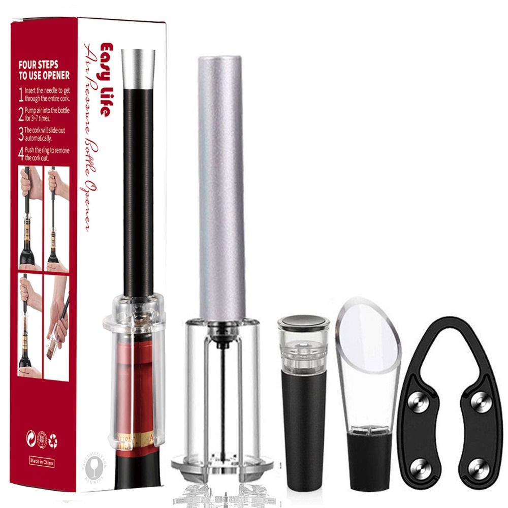 Kitchen Hanging Gadgets - ชุดอุปกรณ์เสริมบาร์ ที่เปิดขวดไวน์ ทำจากอลูมิเนียมอัลลอยด์และ ABS พร้อมที่ดูดฝุ่น ที่เปิดขวดไวน์แบบสุญญากาศ