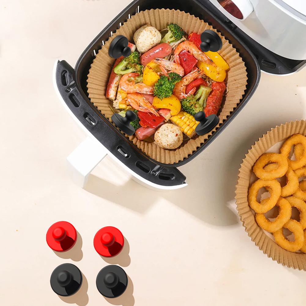 Kitchen Gadgets Air Fryer - กระดาษรองอบสำหรับหม้อทอดไร้น้ำมัน คลิปแม่เหล็กยึดซิลิโคน อุปกรณ์ทำขนม อุปกรณ์ทำครัว ปีกไก่ อุปกรณ์ทำอาหารแบบใช้ซ้ำได้