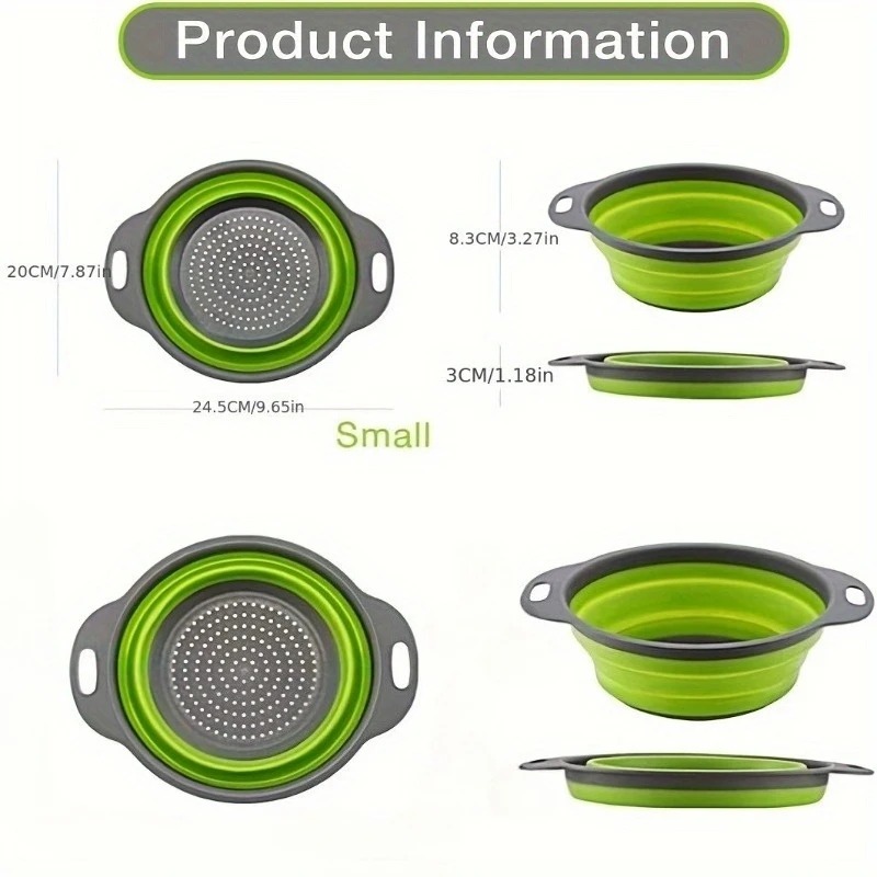 ตะกร้ากรองซิลิโคนแบบพับได้ 1/2 - Kitchen Gadgets Store บทวิจารณ์และราคา