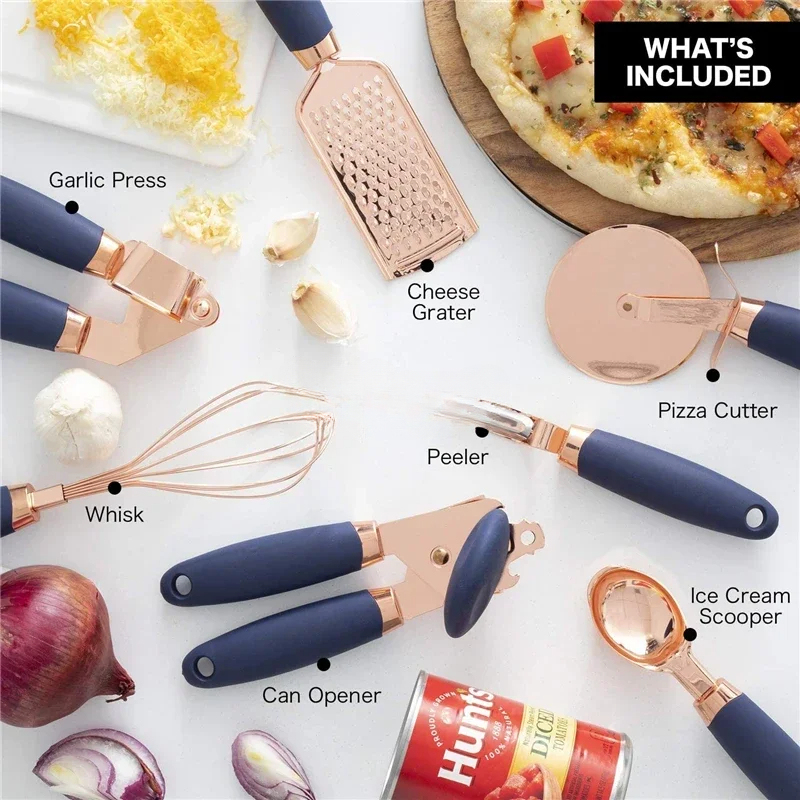ชุดอุปกรณ์ครัว 7 ชิ้น สีโรสโกล - Kitchen Gadgets Gold บทวิจารณ์และราคา
