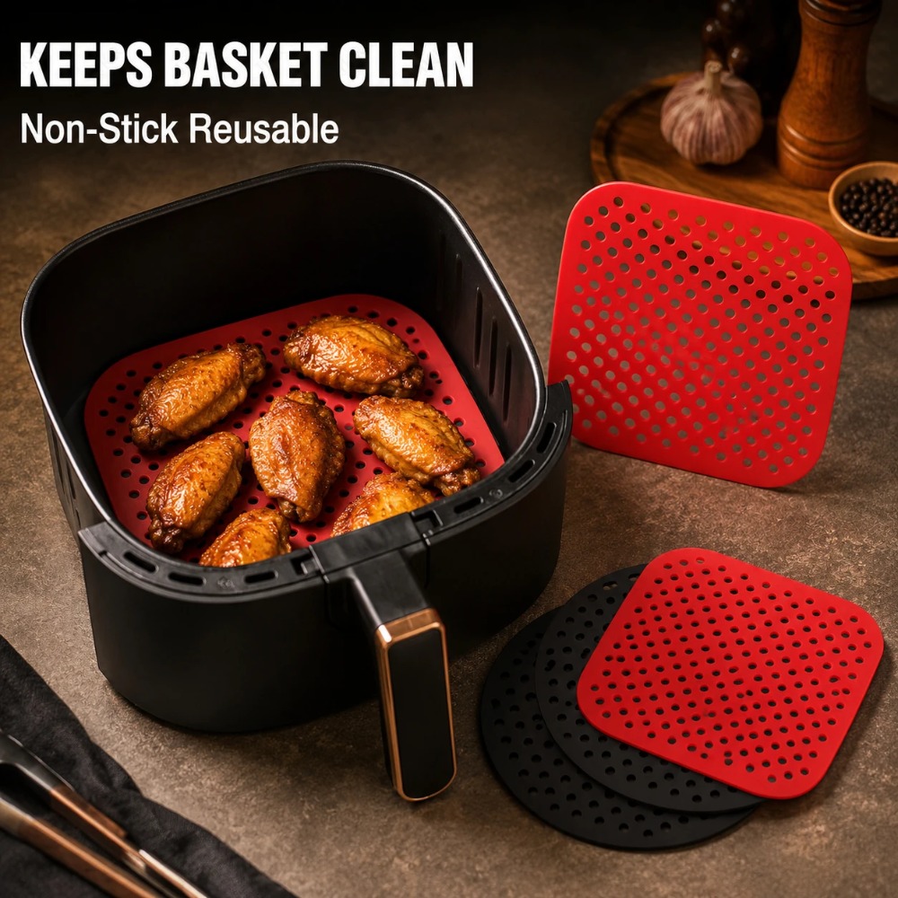แผ่นรองซิลิโคนกันติดสำหรับหม้อ - Kitchen Gadgets Air Fryer บทวิจารณ์และราคา