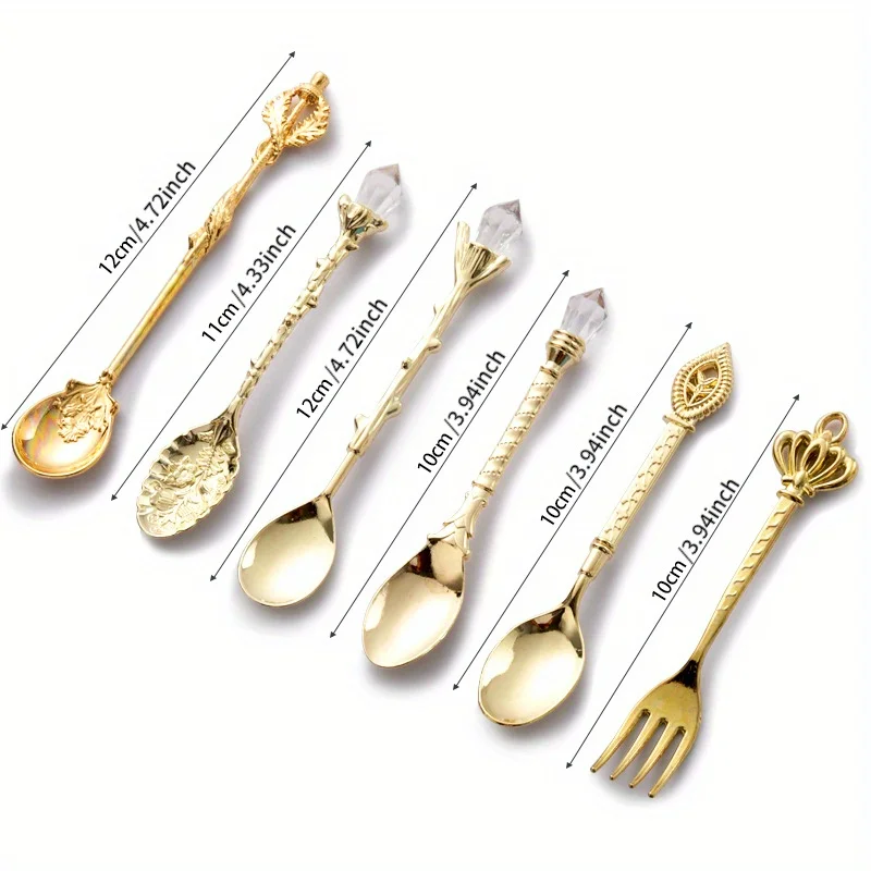 6ชิ้นช้อนส้อมสไตล์วินเทจแบบราช - Kitchen Gadgets Gold บทวิจารณ์และราคา