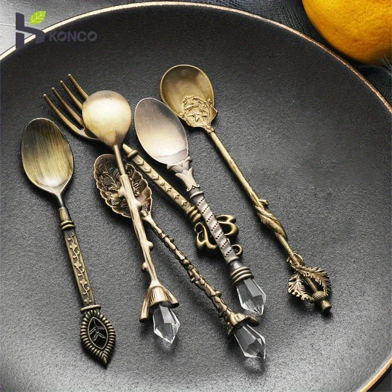 6ชิ้นช้อนส้อมสไตล์วินเทจแบบราช - Kitchen Gadgets Gold บทวิจารณ์และราคา